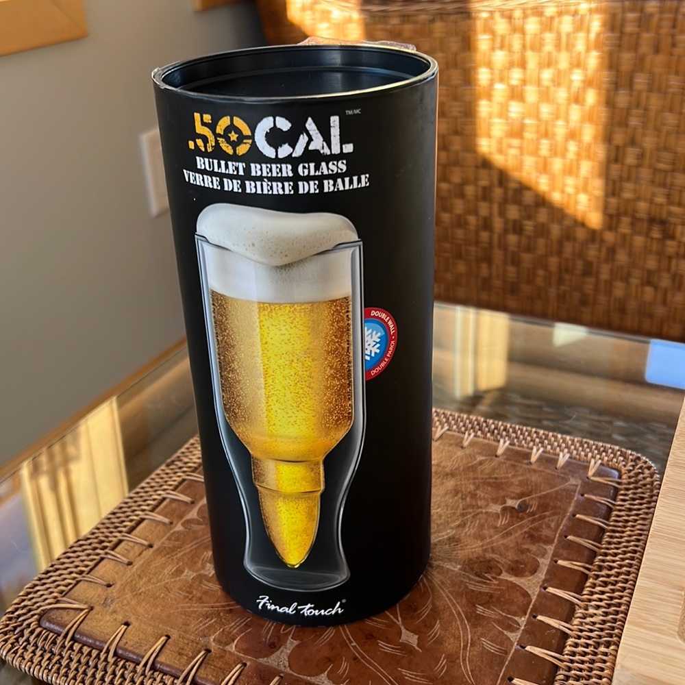 NWT .50 cal bullet beer glass